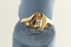 Ring 585/-Gold mit 2 Diamanten ca.0,05ct in Zargenfassung gefasst